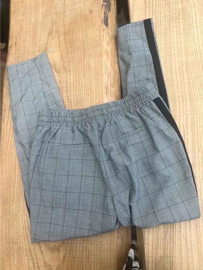 Pantalon, tailleur, casual, gris, tartan à carreaux taille 38 M - photo numéro 2
