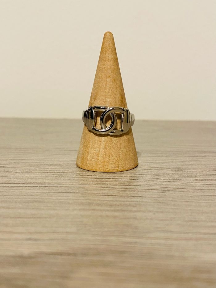 Bague ajustable argenté boucle acier inoxydable - photo numéro 2
