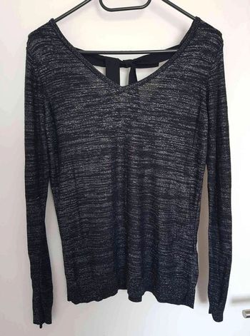 Pull  a nouer  dos  nue fibre  metalique  taille 38