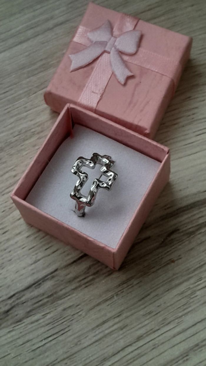 Bague croix, argentée, style Bohème, taille 56 - photo numéro 2