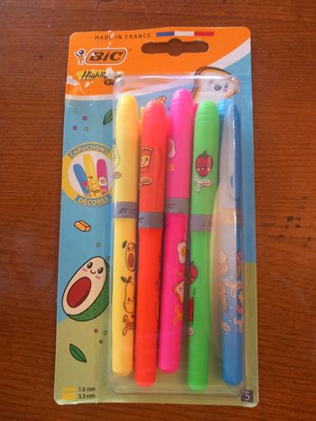 Lot 5 surligneurs Bic 