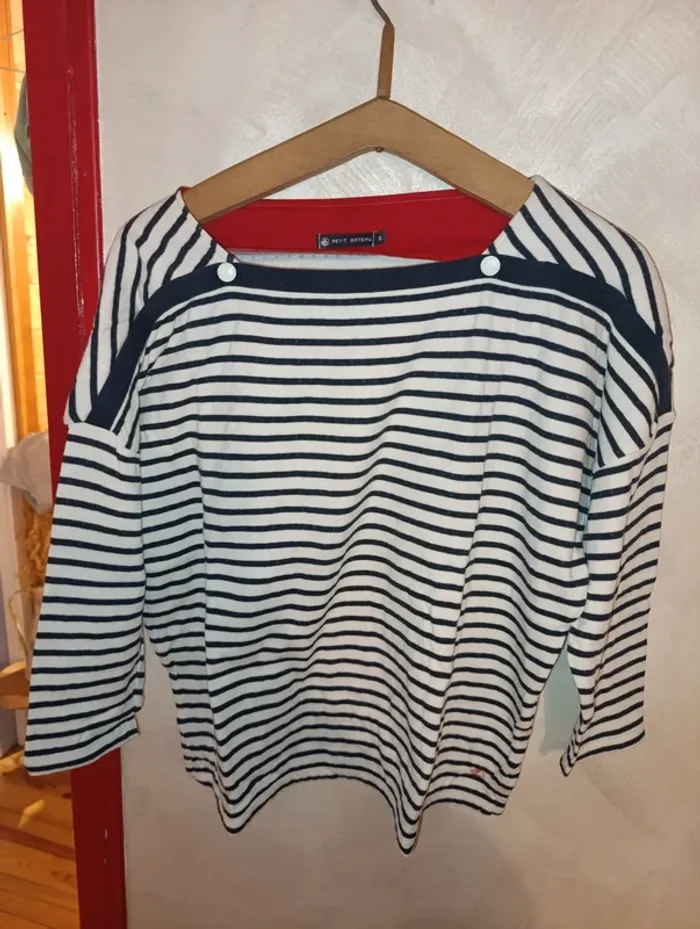 *Dernier prix* Sublime sweat léger manches 3/4 petit bateau taille M - photo numéro 2