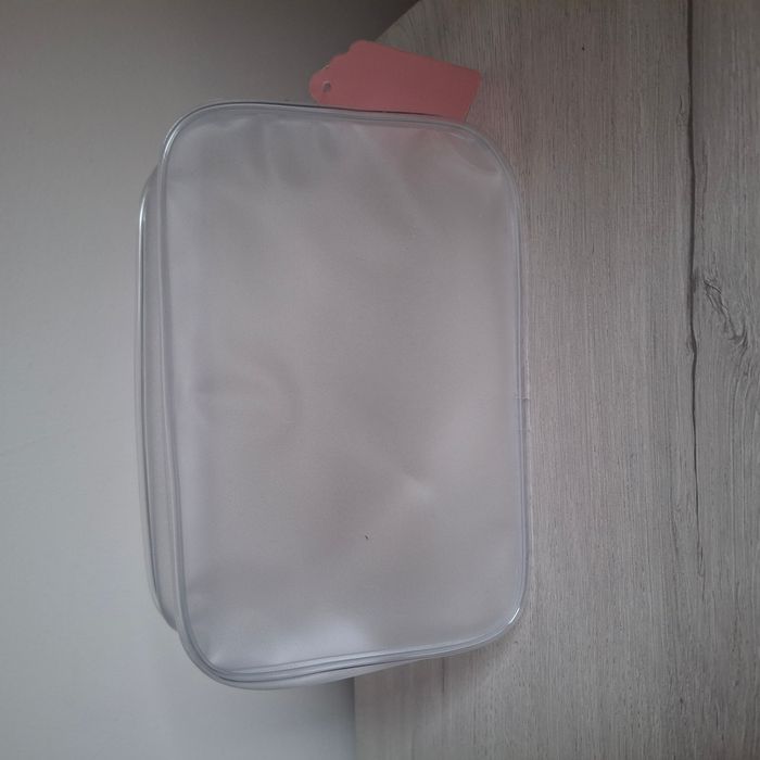 Trousse de toilette transparente avec inscription fuchsia pailletée - NEUF - Déesse au Naturel - photo numéro 2