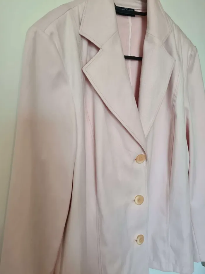 Blazer style daim / velour rose taille 46 - photo numéro 2