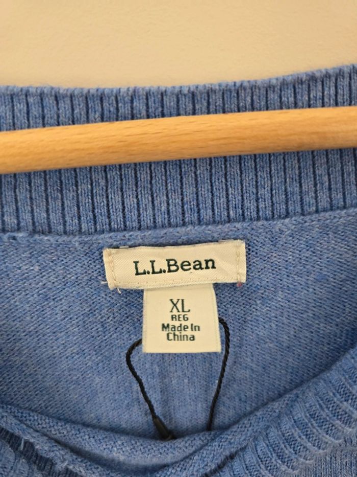 Pull col bateau L.L.Bean bleu pastel en maille douce femme taille XL - photo numéro 4