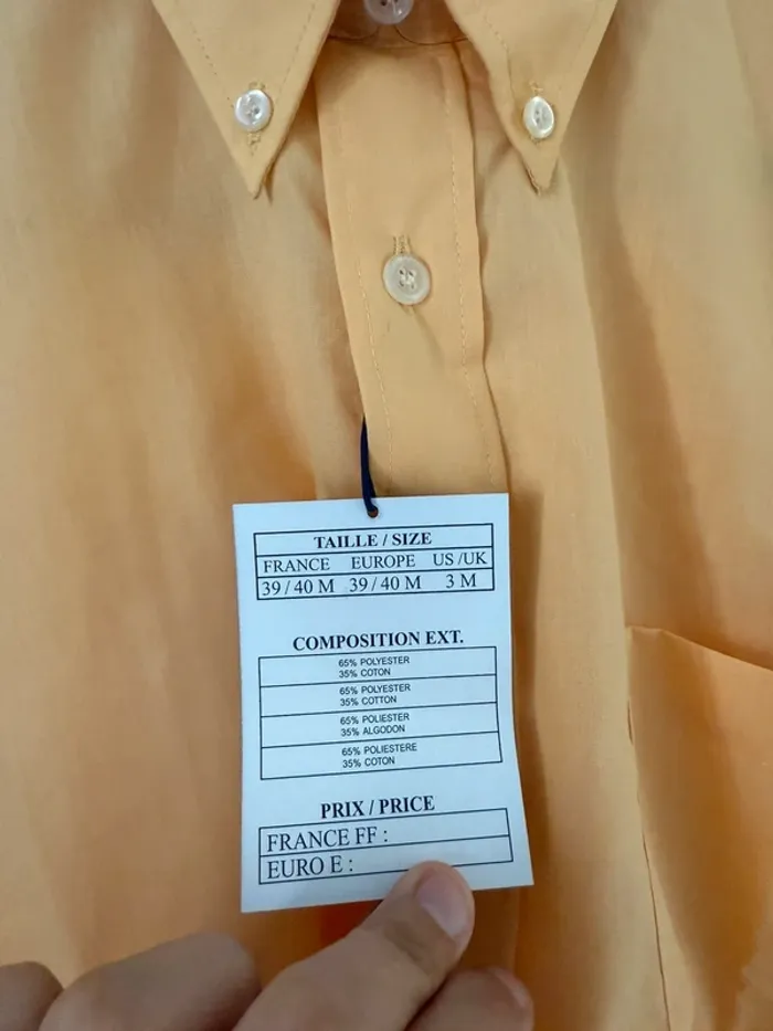 Chemise manche courte orange neuve taille M challenger - photo numéro 6