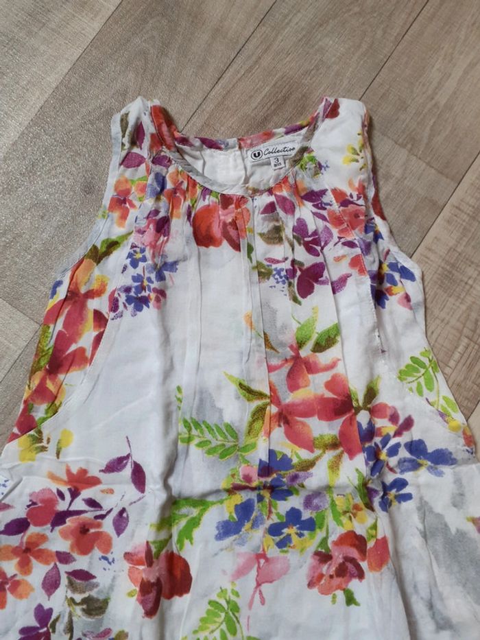Robe sans manches fille légère motif fleuri 3 ans neuve - photo numéro 2