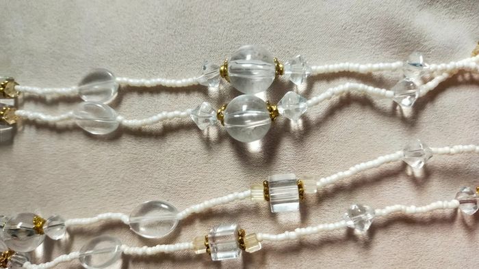 légante parure collier & boucles d’oreilles – Perles cristal & blanc nacré - photo numéro 4