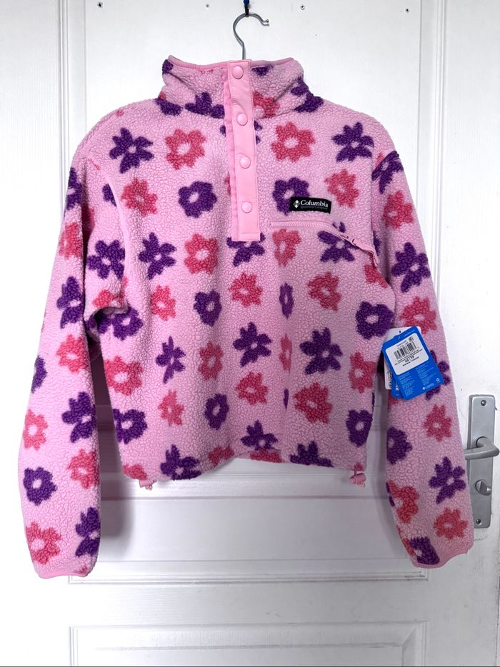 Polaire Columbia Sherpa Retro pink flower S état neuf - photo numéro 2