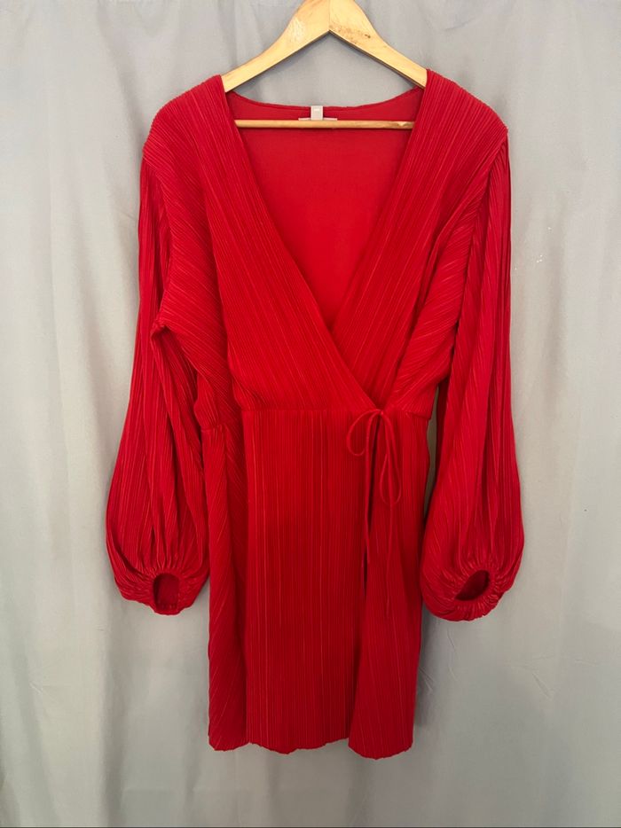 Robe portefeuille rouge H&M - photo numéro 2