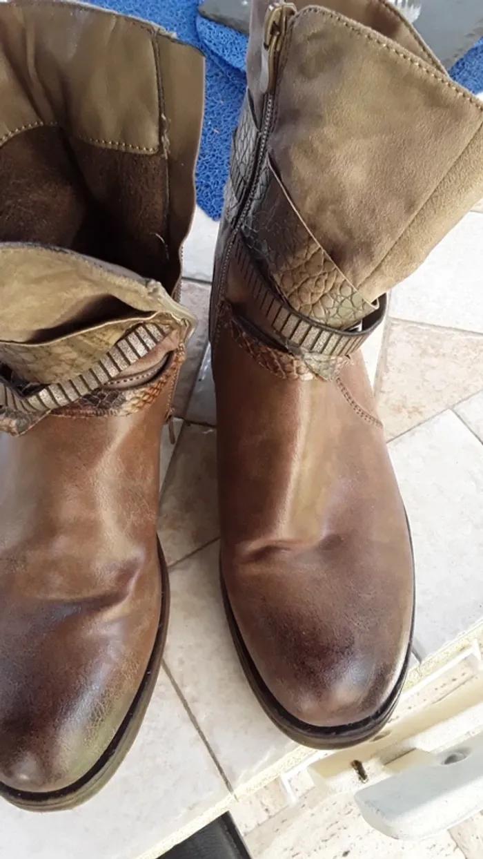 Boots marron, 38 - photo numéro 6