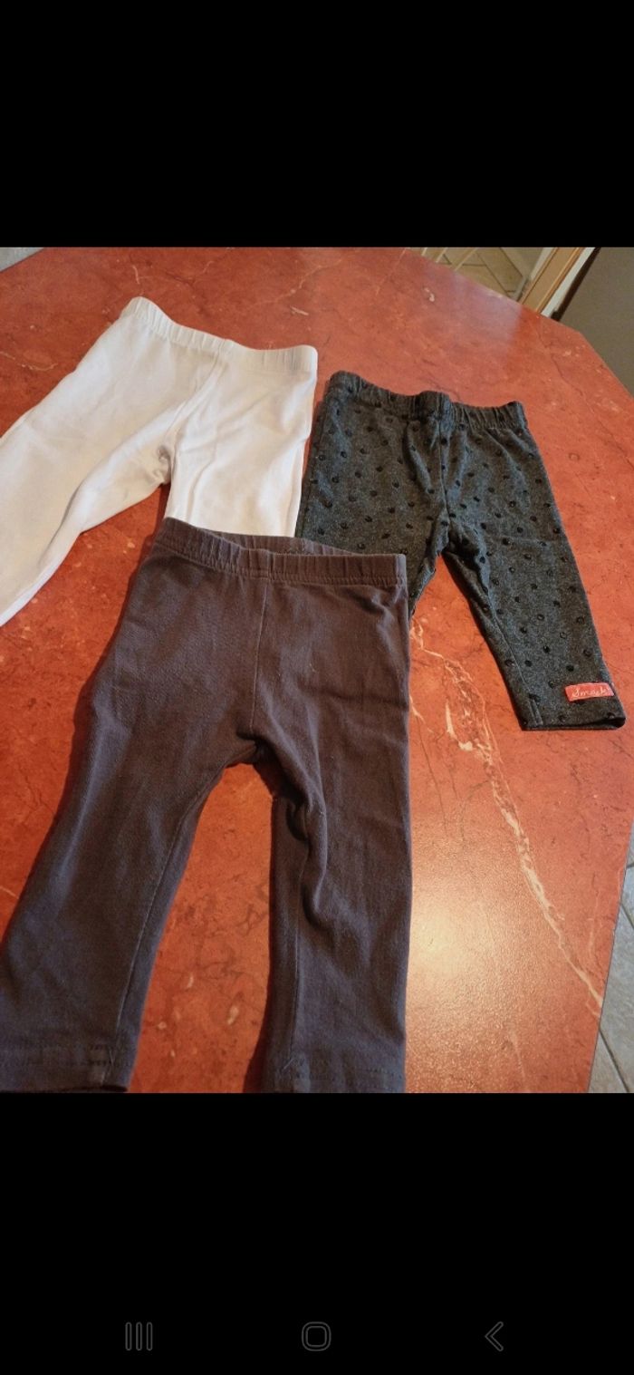Lot de 3 leggings bébé taille 6 mois