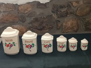 Série 6 pots épices anciens Sarreguemines 