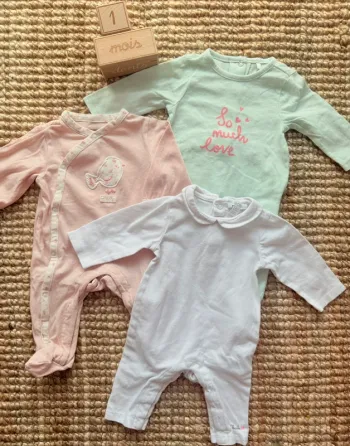 Lot pyjamas coton 1mois / 54cm