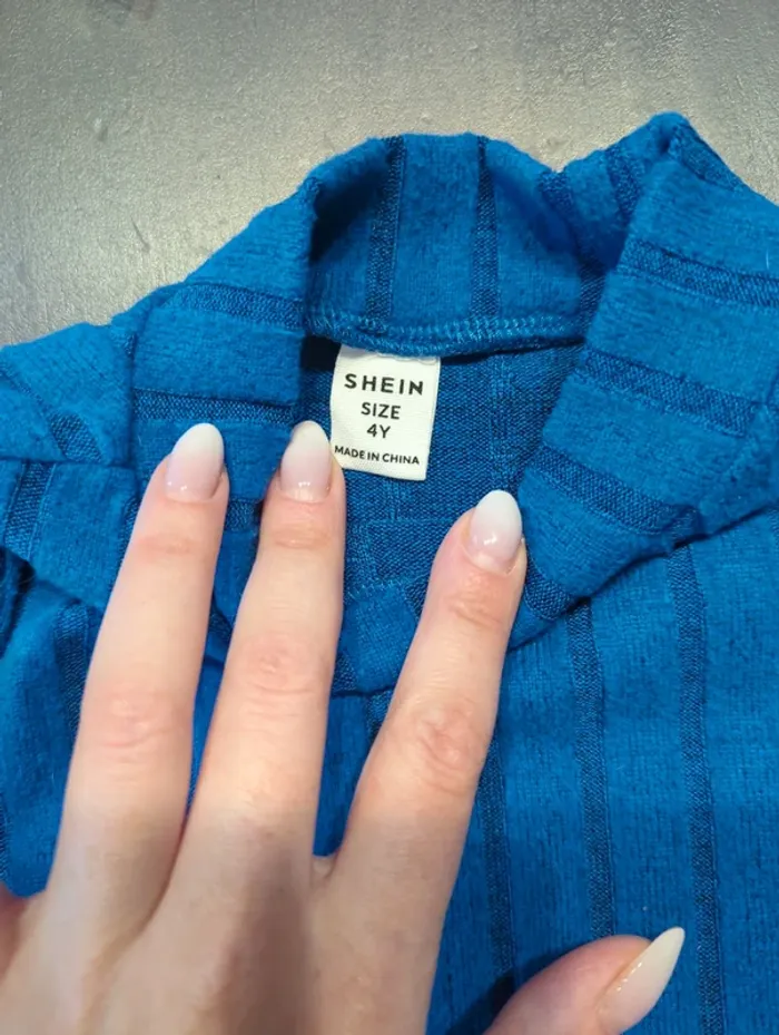 Pull molletonné bleu azur - photo numéro 3