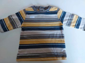 haut rayure jaune et gris