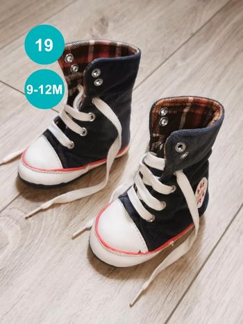 Baskets montantes bébé velours 9-12 mois
