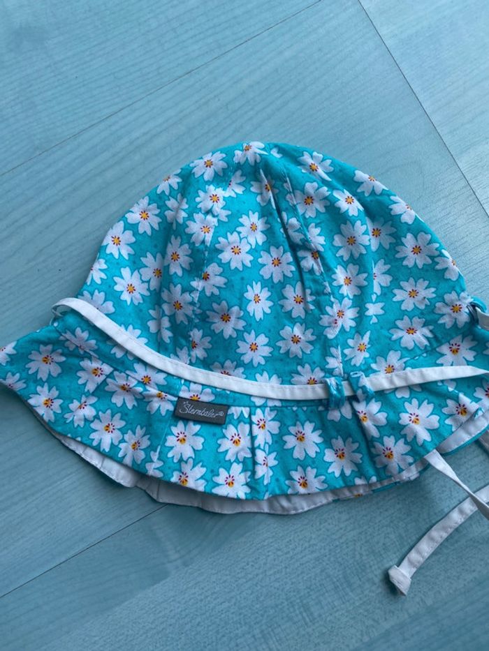 Chapeau fille turquoise fleurie sterntaler 9-12mois 47cm