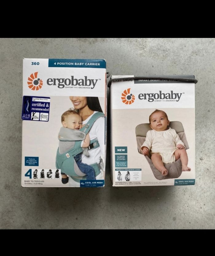 Porte-bébé Ergobaby 360 + insert nouveau né