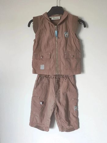 Ensemble veste zippé pantalon marron / Tout simplement - 6 mois