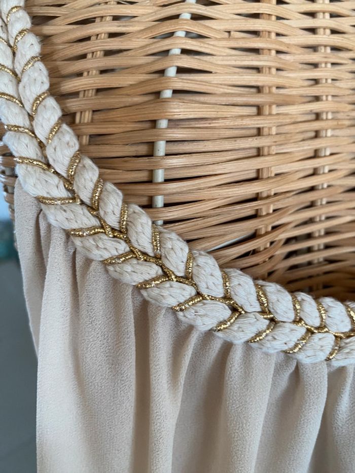 Robe été Made in France fluide beige / crème perlé avec col tressé taille S - photo numéro 11