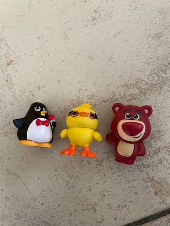 3 figurines Toy Story (Siffli, Duck, Lotso)