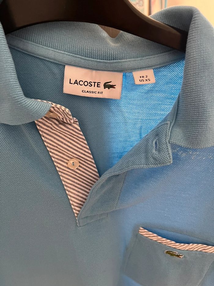 Polo bleu clair Lacoste - photo numéro 2