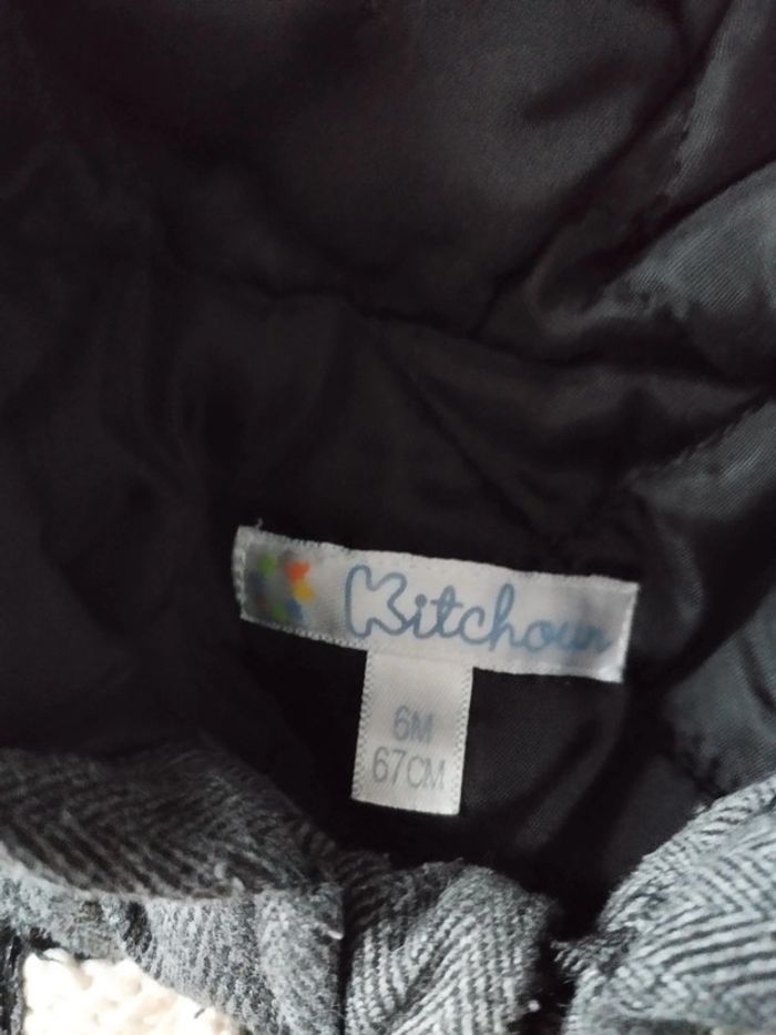 Manteau garçon gris capuche 6mois - photo numéro 2