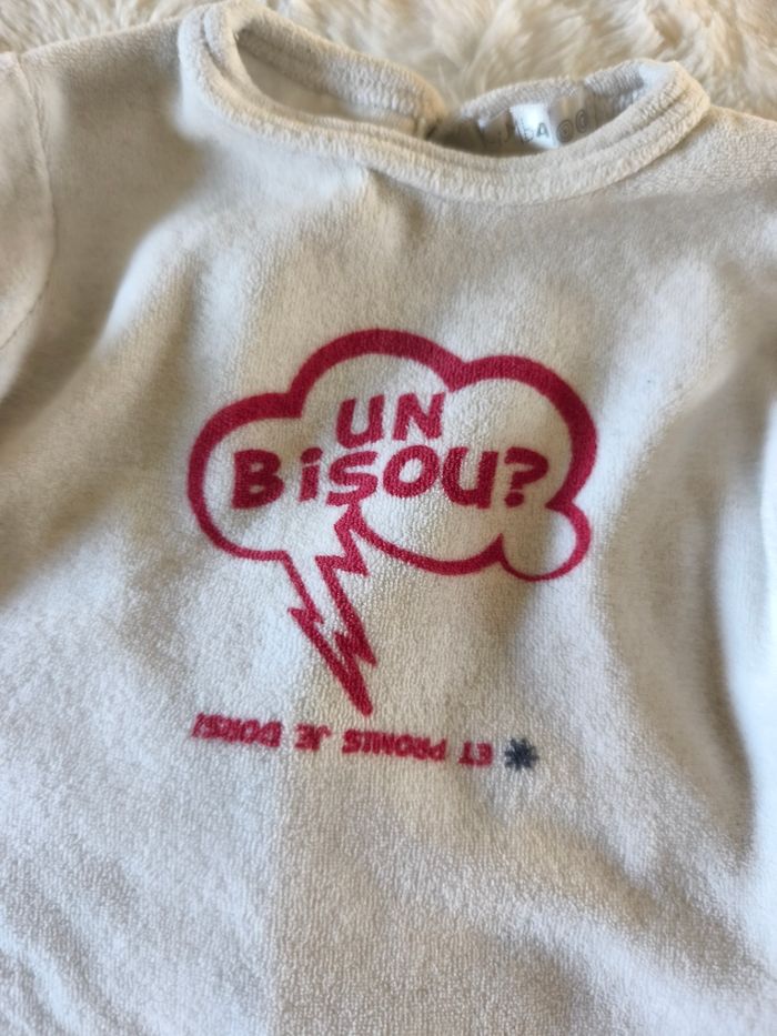 Pyjama velours blanc Kimbaloo taille 6 mois - photo numéro 2