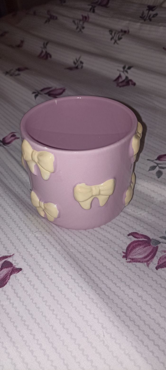 Magnifique pot de fleur mignon noeud kawaii rose