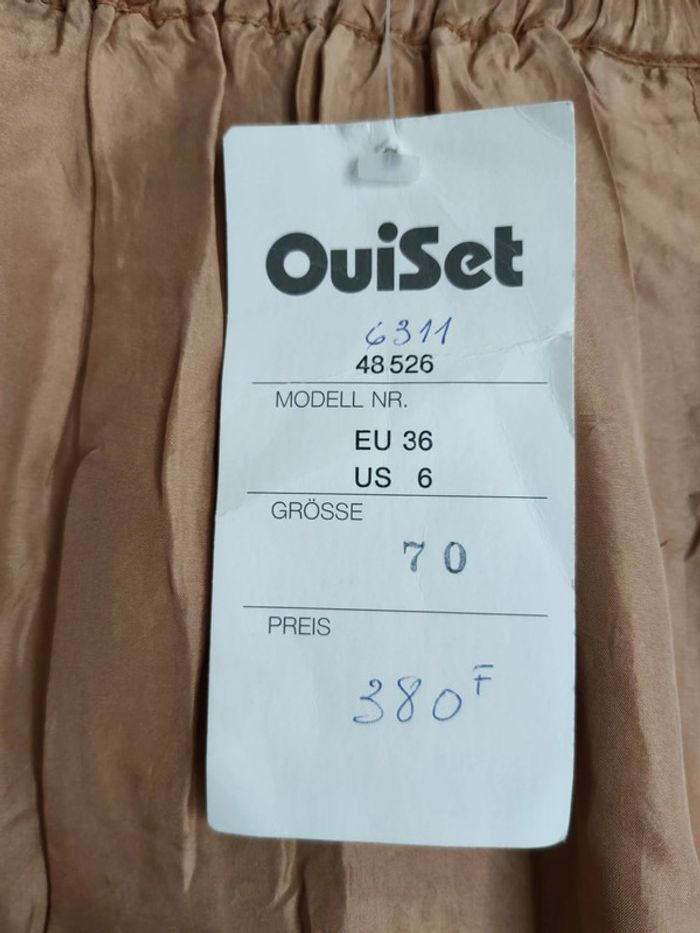 Jupe Vintage Ouiset - Beige Satiné, Charme Rétro Français ! - photo numéro 3