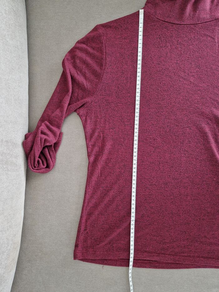 Pull fin col roulé bordeaux Mim - photo numéro 9