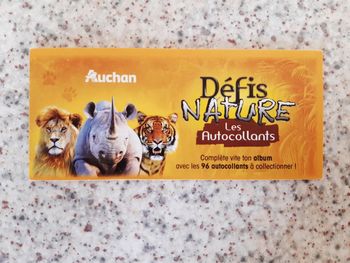 Lot de cartes de 4 Autocollants collection Défi Nature Auchan