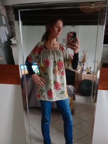 Blouse femme 44 fleurie fantaisie c56