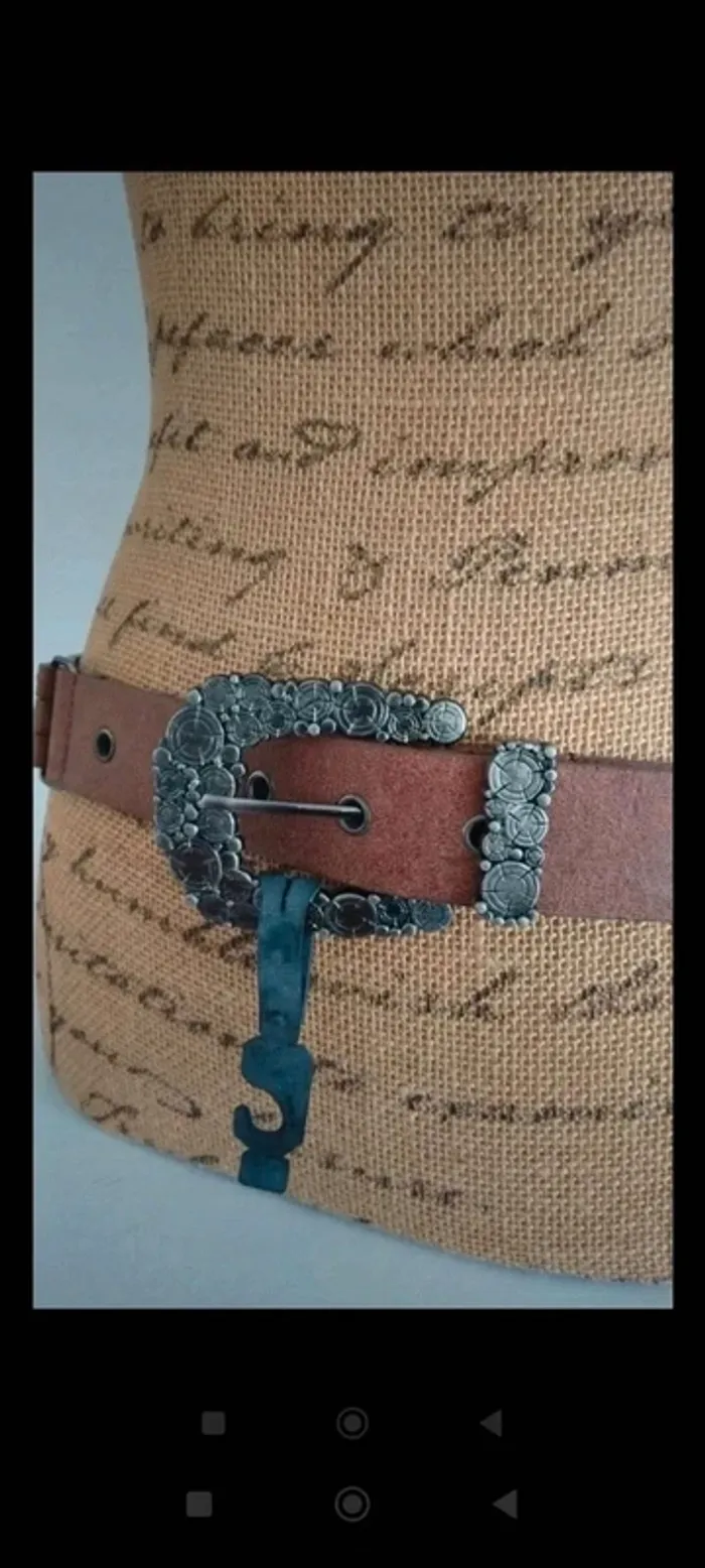 Ceinture trois rangs marron 85 cm - photo numéro 2