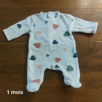 Pyjama velours fille 1 mois