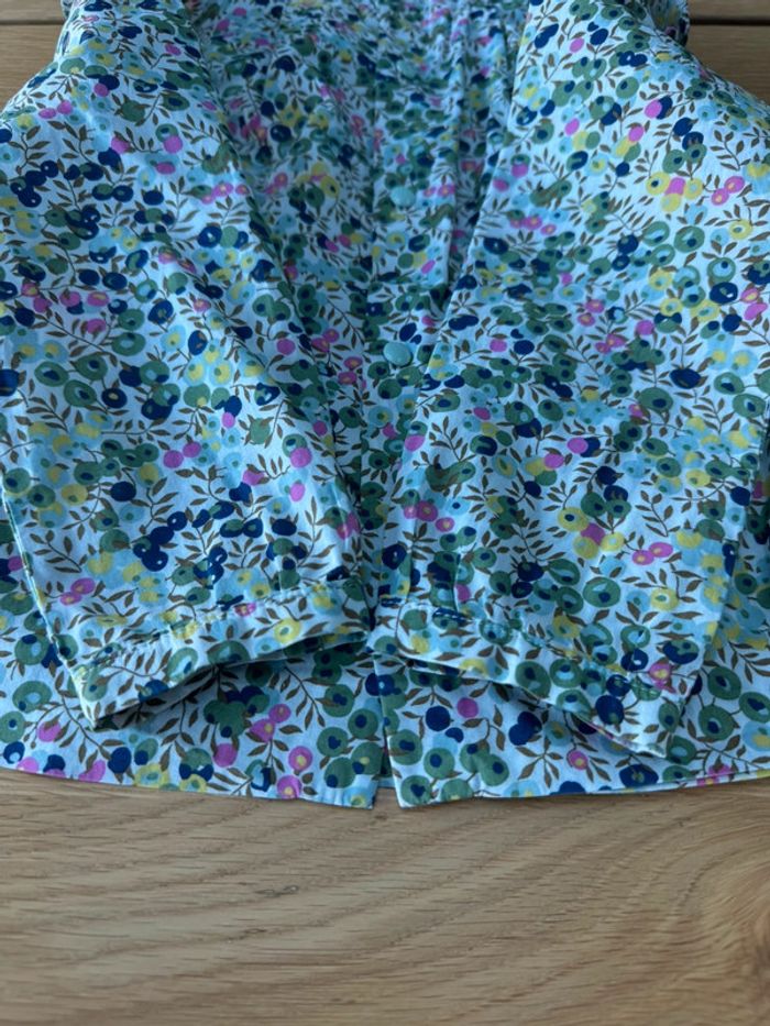 Blouse ML en tissu liberty Wiltshire tons vert/rose/marine - Taille 3 Ans - photo numéro 10