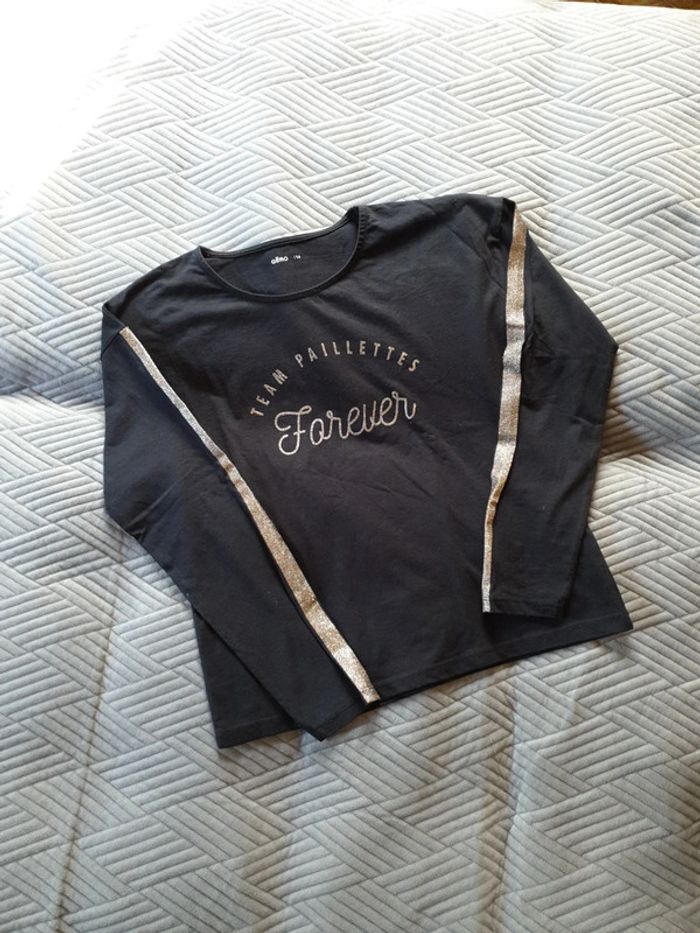 T-shirt manche longue 14 ans fille - photo numéro 2