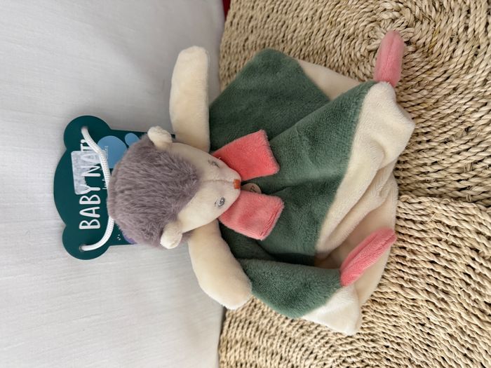 Doudou Plat Hérisson Baby Nat Babynat Vert Beige Rose - photo numéro 3