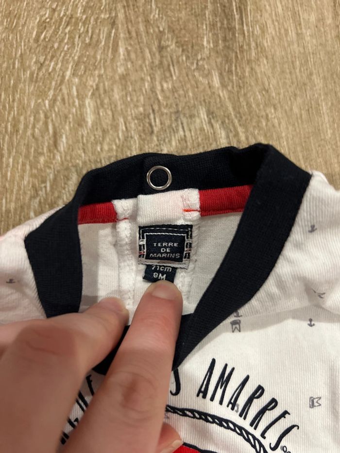 Ensemble short et t-shirt mini capitaine , terre de marin, 9 mois - photo numéro 3