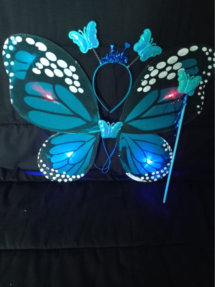 Deguisement papillon bleu LED 3-6ans - photo numéro 2