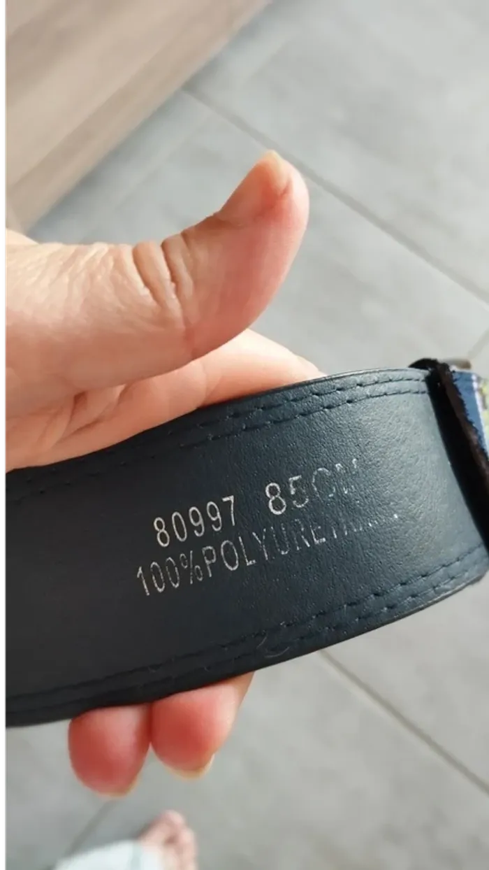 Ceinture bleu marine rayes colorés 85 cm - photo numéro 9