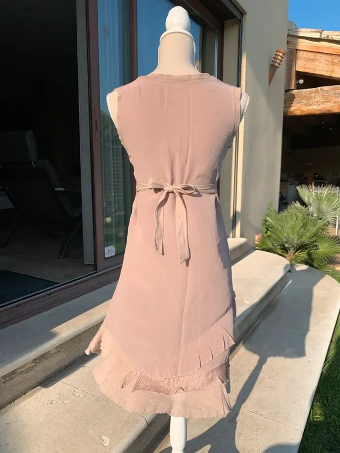 Robe en soie beige rosé La Féee Maraboutée taille 38 neuve - photo numéro 12