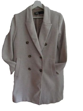 manteau pardessus en tissu effet laine coupe oversize marque zara taille indiquée S = 36/38