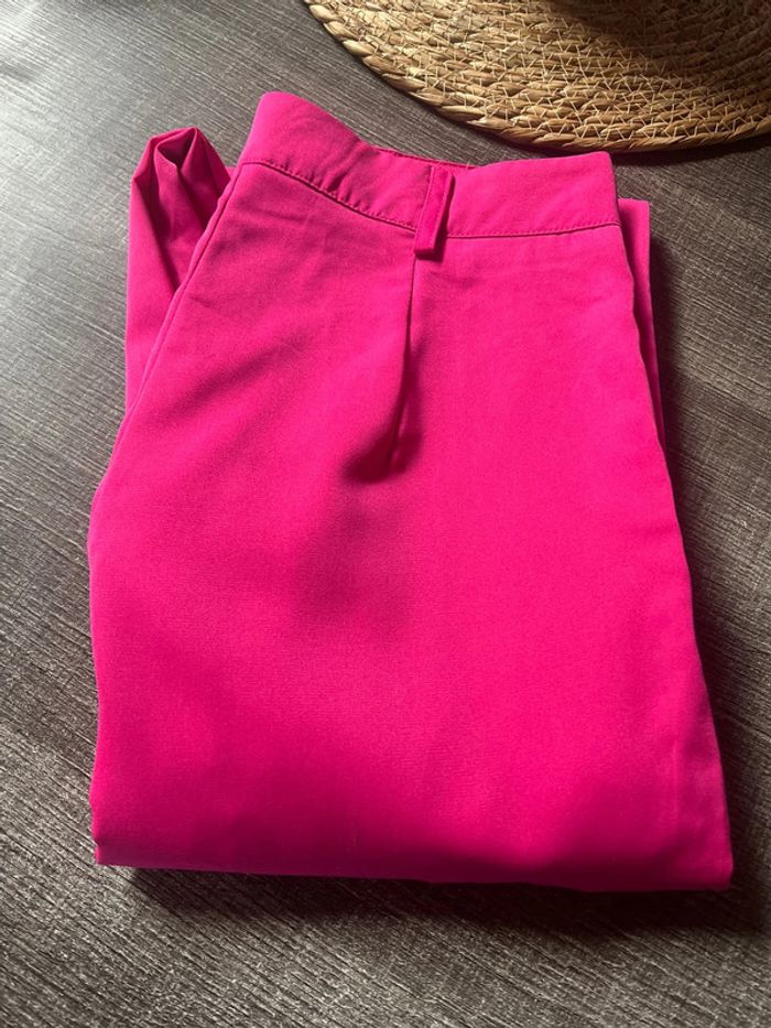 Ensemble, veste et pantalon, droit, couleur rose fuchsia, taille S - photo numéro 3