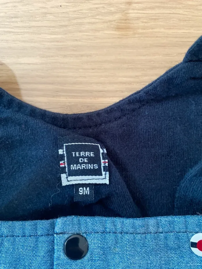 Ensemble salopette short + t-shirt 6 mois Terre de Marins - photo numéro 3