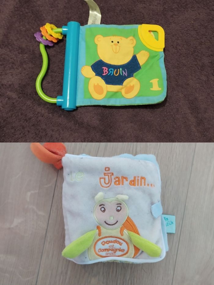 Lot de 2 livres en tissu bébé sensorielles