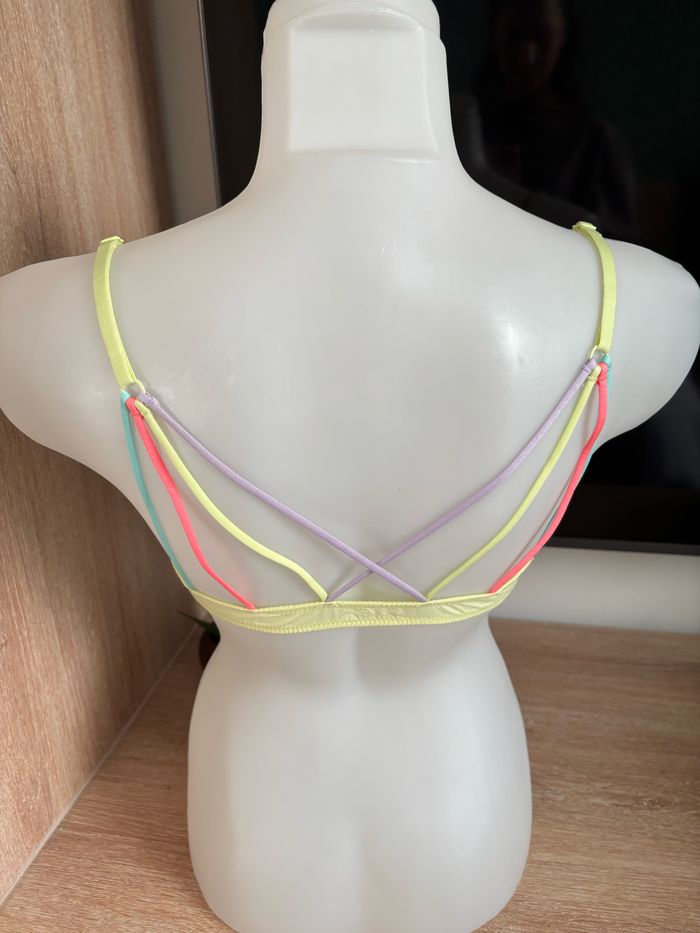 Soutien gorge triangle dentelle jaune fluo undiz neuf taille M - photo numéro 2