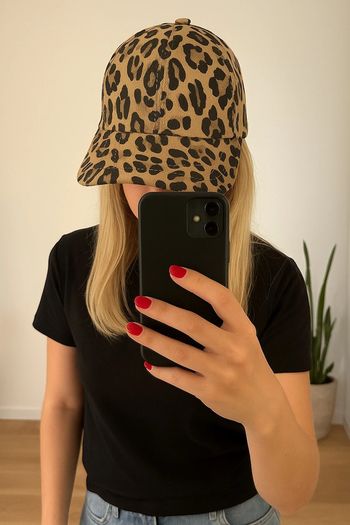 Casquette neuve imprimé léopard – Unisexe – Taille ajustable