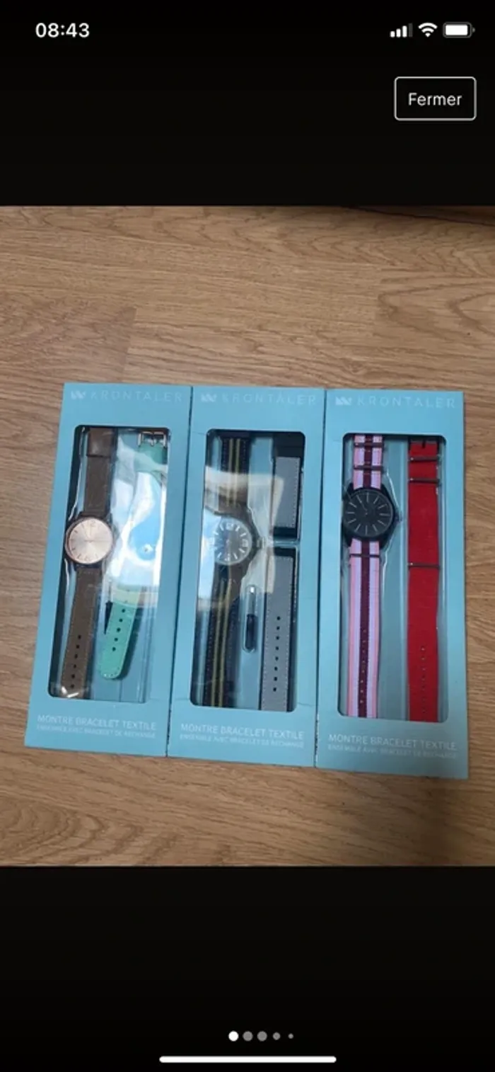 Montre mixte de couleur avec plusieurs  bracelets la pièce - photo numéro 2